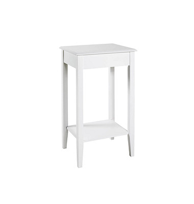 Beistelltisch 18341, 76cm (H), 43x36cm (BxT), rechteckig, weiß / weiß