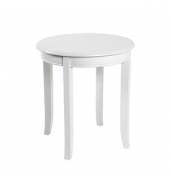 Beistelltisch 18342, 51cm (H), 48x48cm (BxT), rund, weiß / weiß