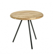 Beistelltisch 18362, 40cm (H), 40x40cm (BxT), rund, eiche / schwarz