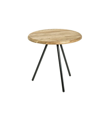 Beistelltisch 18362, 40cm (H), 40x40cm (BxT), rund, eiche / schwarz