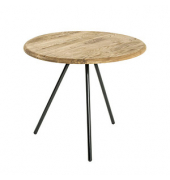 Beistelltisch 18363, 43cm (H), 50x50cm (BxT), rund, eiche / schwarz