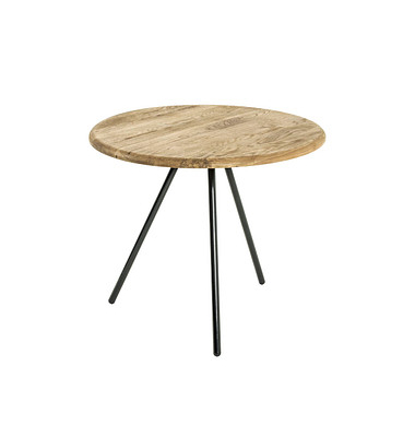 Beistelltisch 18363, 43cm (H), 50x50cm (BxT), rund, eiche / schwarz