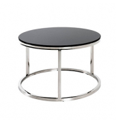 Beistelltisch 18576, 36 (H), 60x60 (BxT), rund, schwarz / silber