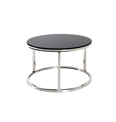 Beistelltisch 18576, 36 (H), 60x60 (BxT), rund, schwarz / silber
