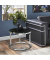 Beistelltisch 18576, 36 (H), 60x60 (BxT), rund, schwarz / silber