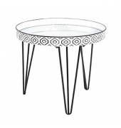 Beistelltisch 18585, 46cm (H), 65x65cm (BxT), rund, glasklar / schwarz