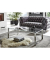 Couchtisch, 40cm (H), 120x60cm (BxT), rechteckig, transparent / silber