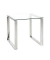 Beistelltisch 18779, 55cm (H), 55x55cm (BxT), rechteckig, glasklar / silber