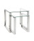 Beistelltisch 18779, 55cm (H), 55x55cm (BxT), rechteckig, glasklar / silber