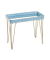 Beistelltisch 18845, 54cm (H), 60x31cm (BxT), rechteckig, blau / gold