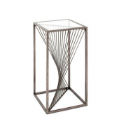Beistelltisch 19230, 60cm (H), 45x45cm (BxT), rechteckig, glasklar / bronze