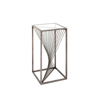 Beistelltisch 19230, 60cm (H), 45x45cm (BxT), rechteckig, glasklar / bronze