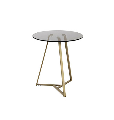 Beistelltisch 19283, 50cm (H), 45x45cm (BxT), rund, grau / gold