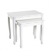 Beistelltisch 19388, 41/48cm (H), 43/56cmx32/36cm (BxT), rechteckig, weiß / weiß