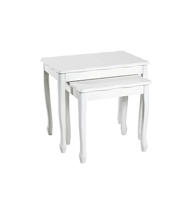 Beistelltisch 19388, 41/48cm (H), 43/56cmx32/36cm (BxT), rechteckig, weiß / weiß