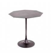 Beistelltisch 19541, 47cm (H), 45x45cm (BxT), achteckig, schwarz / schwarz