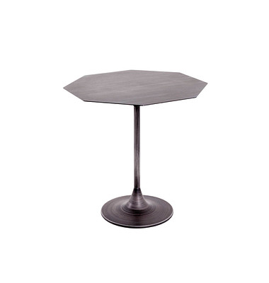 Beistelltisch 19541, 47cm (H), 45x45cm (BxT), achteckig, schwarz / schwarz