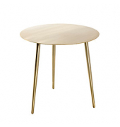 Beistelltisch 19944, 45cm (H), 45x45cm (BxT), rund, gold / gold