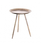Beistelltisch 20210, 47cm (H), 38x38cm (BxT), rund, bronze / bronze