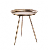 Beistelltisch 20211, 54cm (H), 44x44cm (BxT), rund, bronze / bronze