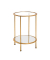 Beistelltisch 20286, 55cm (H), 38x38cm (BxT), rund, glasklar / gold