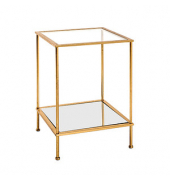 Beistelltisch 20287, 55cm (H), 39x39cm (BxT), rechteckig, glasklar / gold