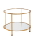 Beistelltisch 20288, 45cm (H), 60x60cm (BxT), rund, glasklar / gold