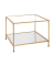 Beistelltisch 20289, 45cm (H), 60x60cm (BxT), rechteckig, glasklar / gold