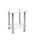 Beistelltisch 20378, 46cm (H), 40x40cm (BxT), rechteckig, glasklar / silber