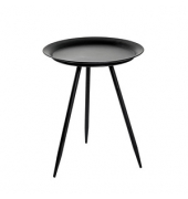 Beistelltisch 20510, 47cm (H), 38x38cm (BxT), rund, schwarz / schwarz