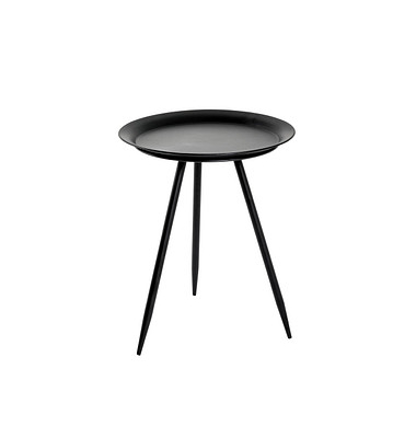 Beistelltisch 20510, 47cm (H), 38x38cm (BxT), rund, schwarz / schwarz