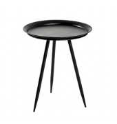Beistelltisch 20511, 54cm (H), 44x44cm (BxT), rund, schwarz / schwarz