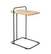 Beistelltisch 20555, 73cm (H), 35x49cm (BxT), rechteckig, eiche / schwarz