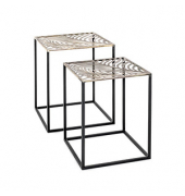 Beistelltisch 20557, 45/50cm (H), 38/40cmx35/40cm (BxT), rechteckig, bronze / schwarz
