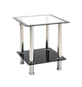 Beistelltisch 20578, 46cm (H), 40x40cm (BxT), rechteckig, silber / silber