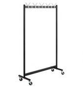 HAKU Möbel Rollgarderobe 20593 schwarz Metall 18 Haken 103,0 x 174,0 cm