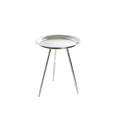Beistelltisch 20710, 47cm (H), 38x38cm (BxT), rund, silber / silber