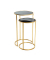 Beistelltisch 21218, 50/60cm (H), 30/35cmx30/35cm (BxT), rund, schwarz / gold