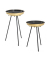 Beistelltisch 21425, 56/66cm (H), 38/38cmx38/38cm (BxT), rund, gold / schwarz