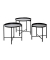 Beistelltisch 21512, 37/40/43cm (H), 39/43/48cmx39/43/48cm (BxT), rund, schwarz / schwarz