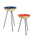 Beistelltisch 21525, 56/66cm (H), 38/38cmx38/38cm (BxT), rund, blau, rot / schwarz