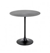 Beistelltisch 21545, 45cm (H), 45x45cm (BxT), rund, schwarz / schwarz