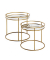 Beistelltisch 22225, 40/48cm (H), 44/52cmx44/52cm (BxT), rund, glasklar / gold