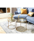 Beistelltisch 22225, 40/48cm (H), 44/52cmx44/52cm (BxT), rund, glasklar / gold