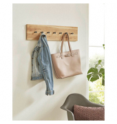 HAKU Möbel Wandgarderobe 22358 braun Holz 7 Haken 80,0 x 20,0 cm