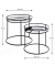 Beistelltisch 22525, 48/52cm (H), 40/42cmx40/42cm (BxT), rund, Spiegel / schwarz