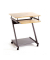 Computertisch, 75cm (H), 60x49cm (BxT), rechteckig, eiche hell / schwarz