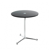Beistelltisch 23276, 50cm (H), 45x45cm (BxT), rund, schwarz / chrom
