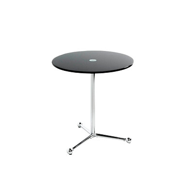 Beistelltisch 23276, 50cm (H), 45x45cm (BxT), rund, schwarz / chrom