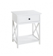 Beistelltisch 23362, 60cm (H), 46x35cm (BxT), rechteckig, weiß / weiß